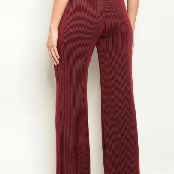 🔥SOLD🔥Burgundy Striped Boutique Pants! - Picture 2 of 5